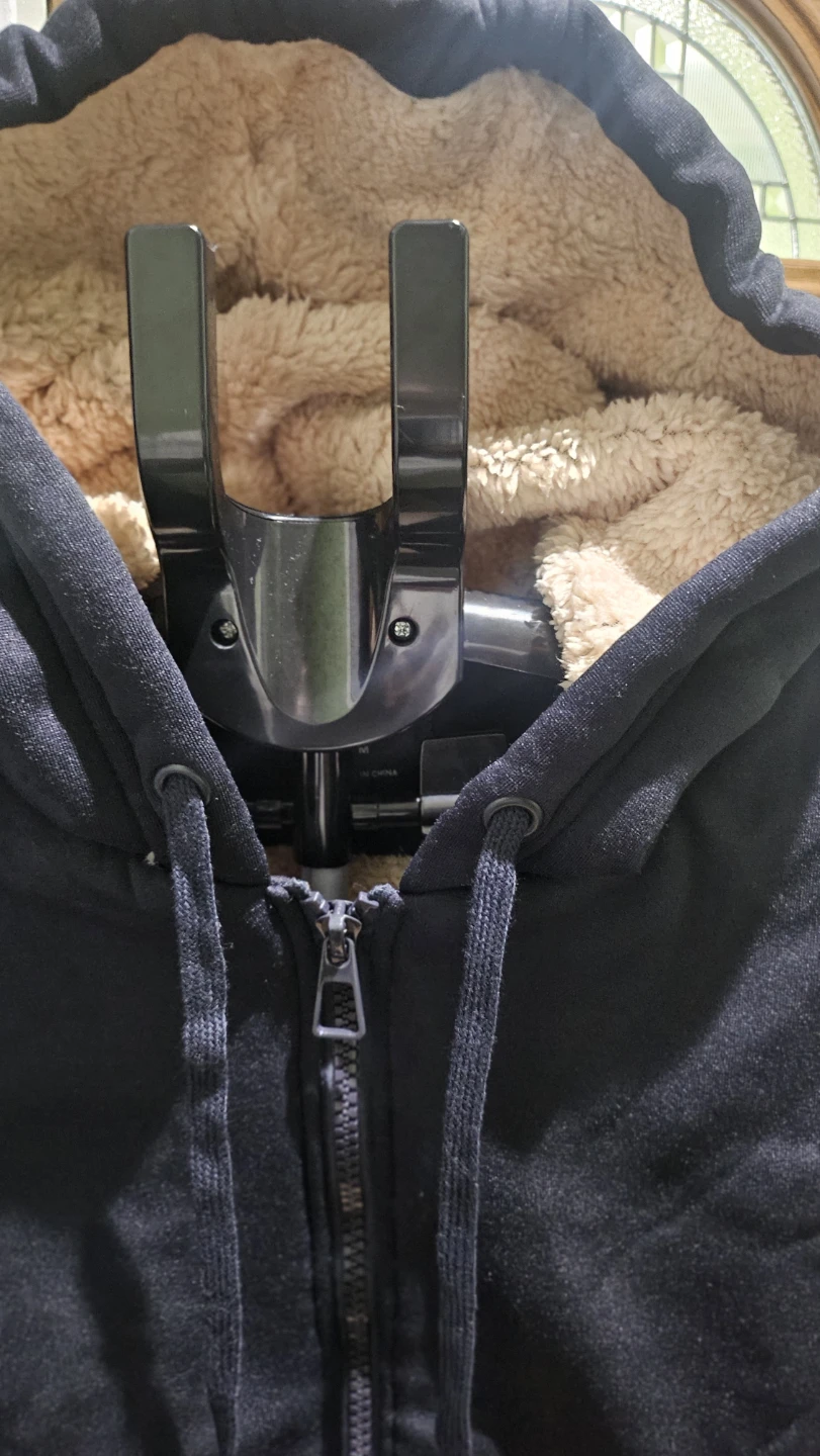 Black Sherpa-Lined Full Zip Hoodie - photo 3
