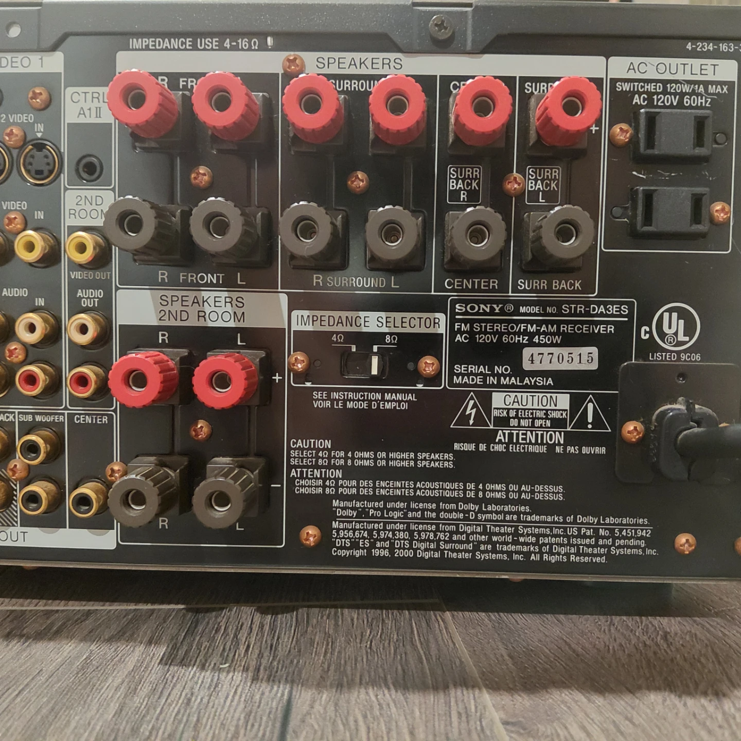 Sony Receiver STR-DA3ES with Polk and Bose Speakers - photo 2