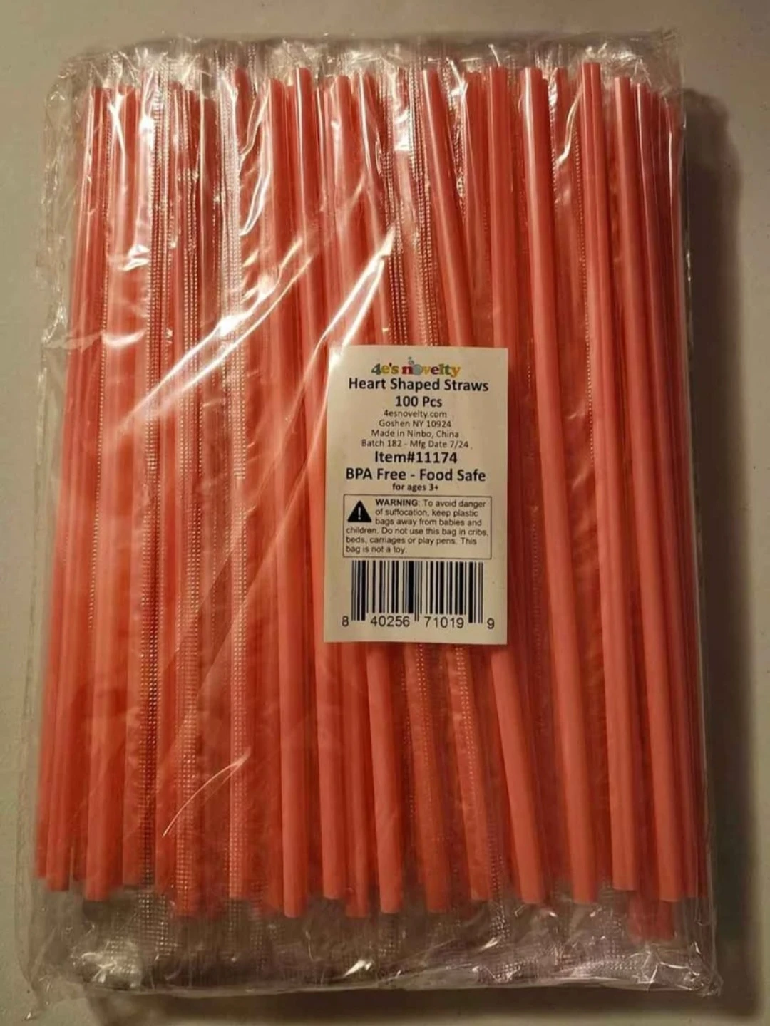 4e's Novelty 100 Piece Heart Shaped Straws - photo 2