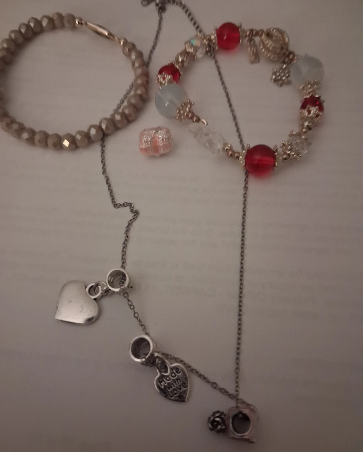 Set of Two Beaded Bracelets with Charms