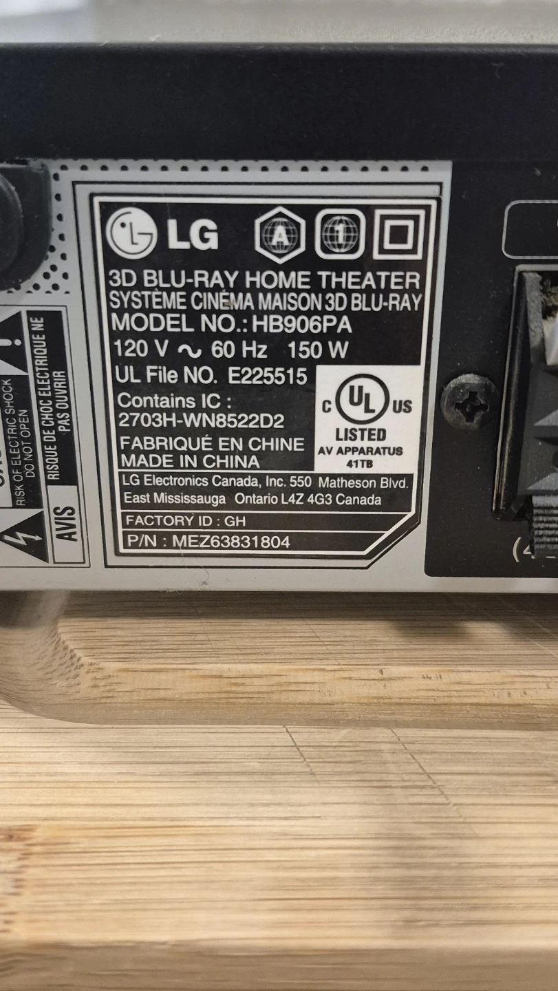 LG 3D Blu-ray Home Theater System HB906PA - photo 2