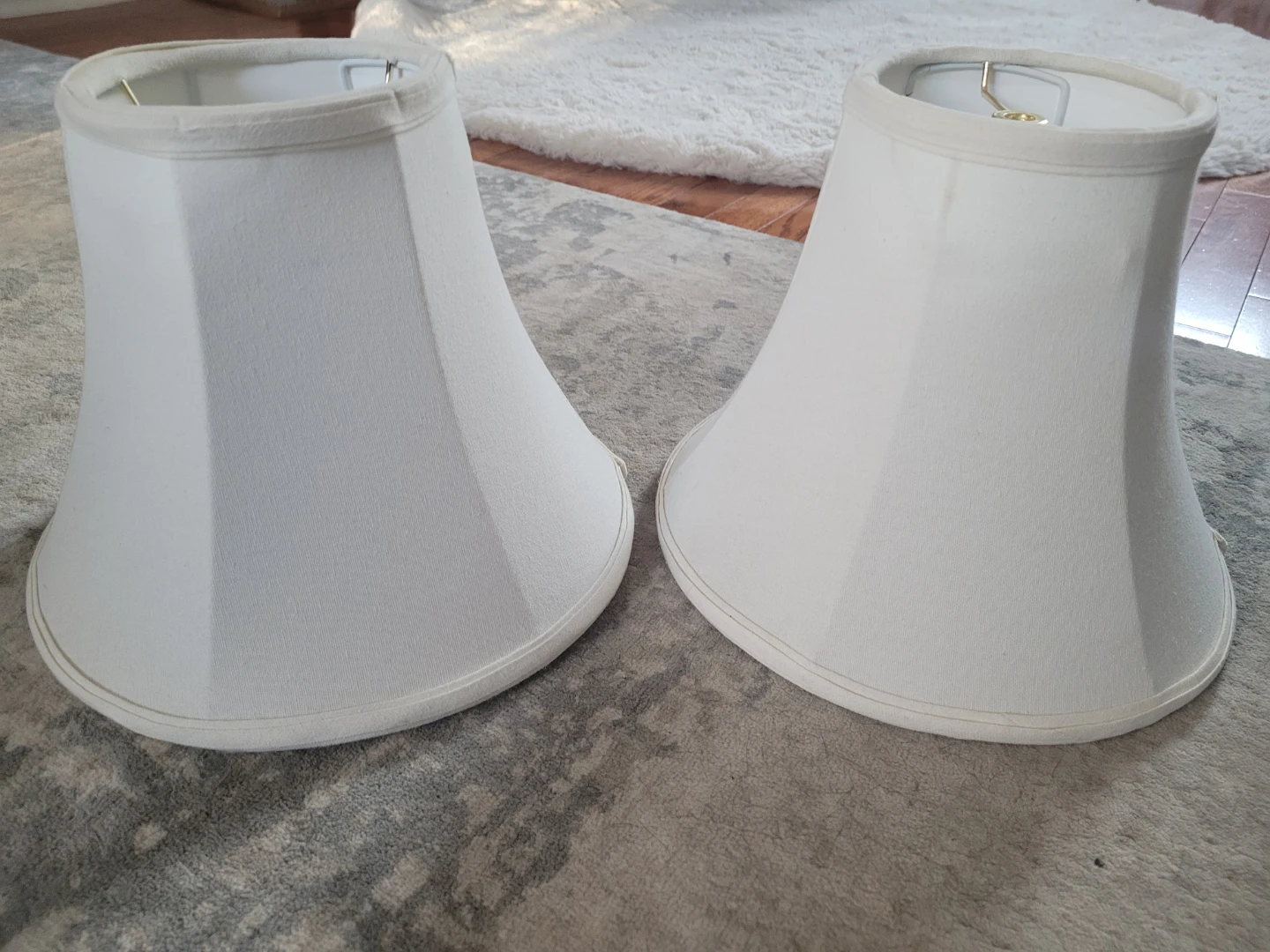 Set of 2 Cream Fabric Lamp Shades LIKE NEW - photo 2