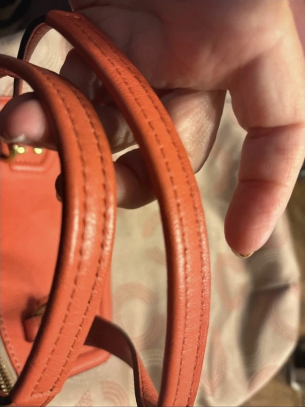 🥕Coach Handbag Coral and Beige - photo 5