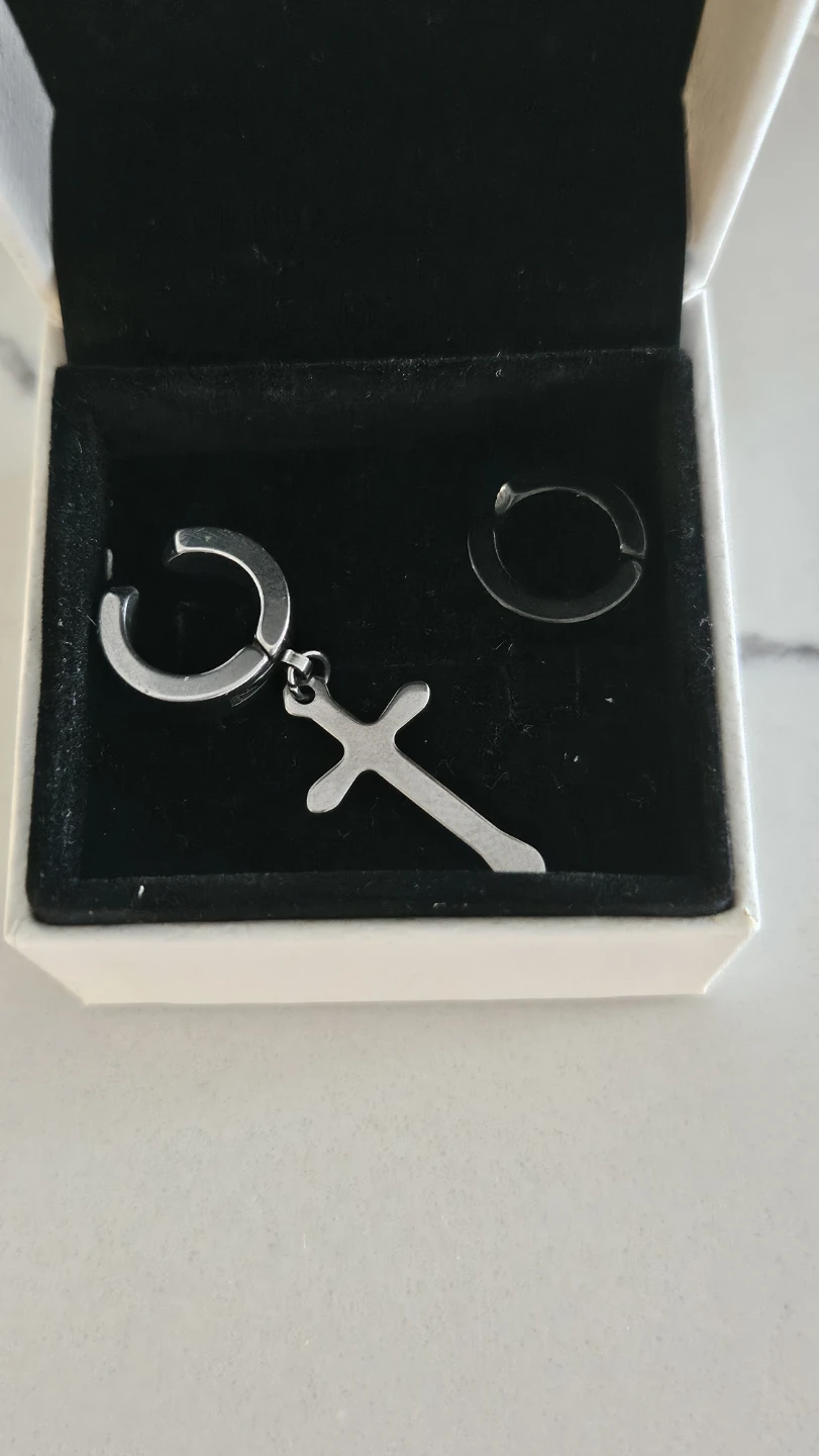 Cross hoop earrings set - photo 2