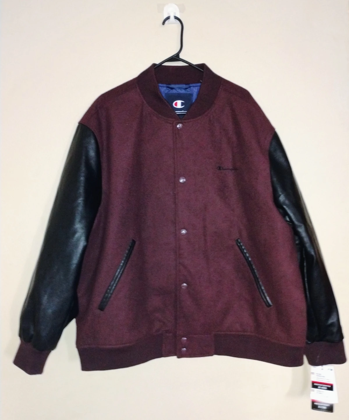 Champion Varsity Bomber Jacket - Burgundy and Black