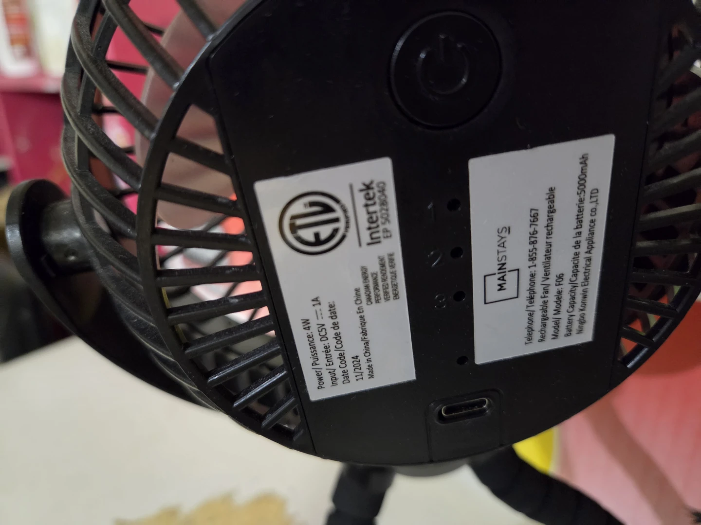 Mainstays Rechargeable Fan - photo 3
