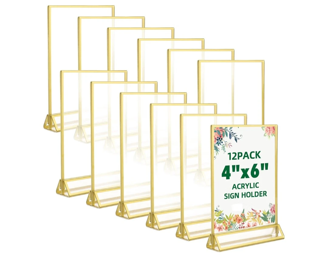 TonGass 10 Pack 4x6 Acrylic Sign Holders