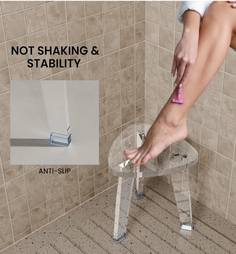 Acrylic Corner Shower Stool heavy duty waterproof - photo 5