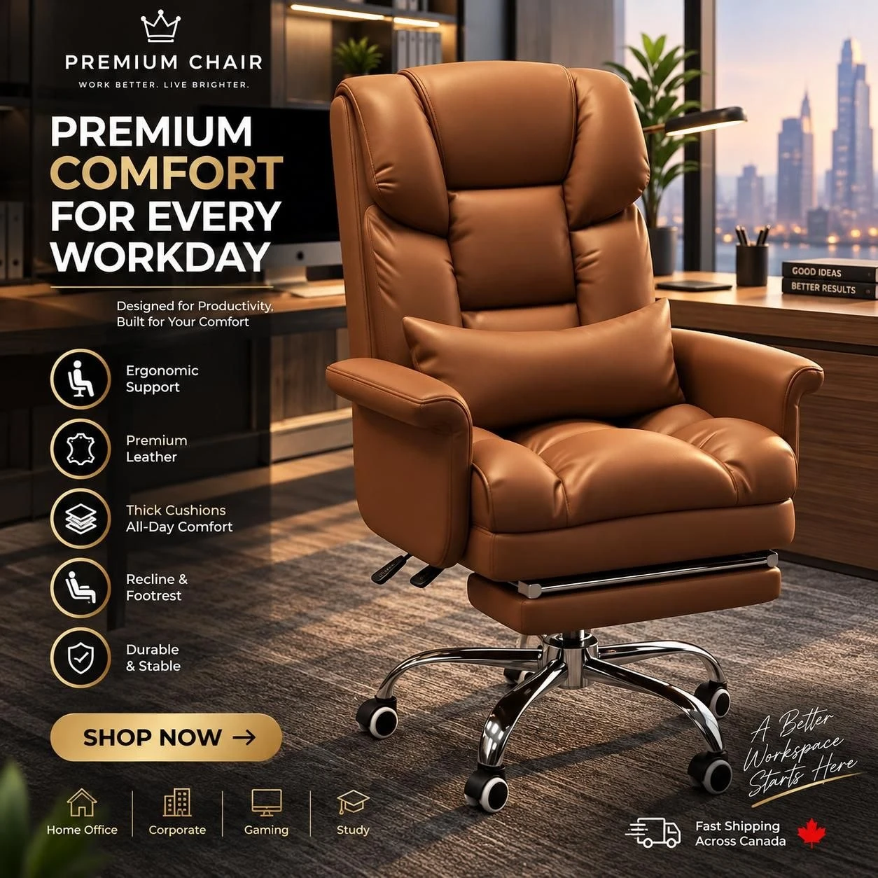 Premium Executive Office Chair with Footrest - photo 5