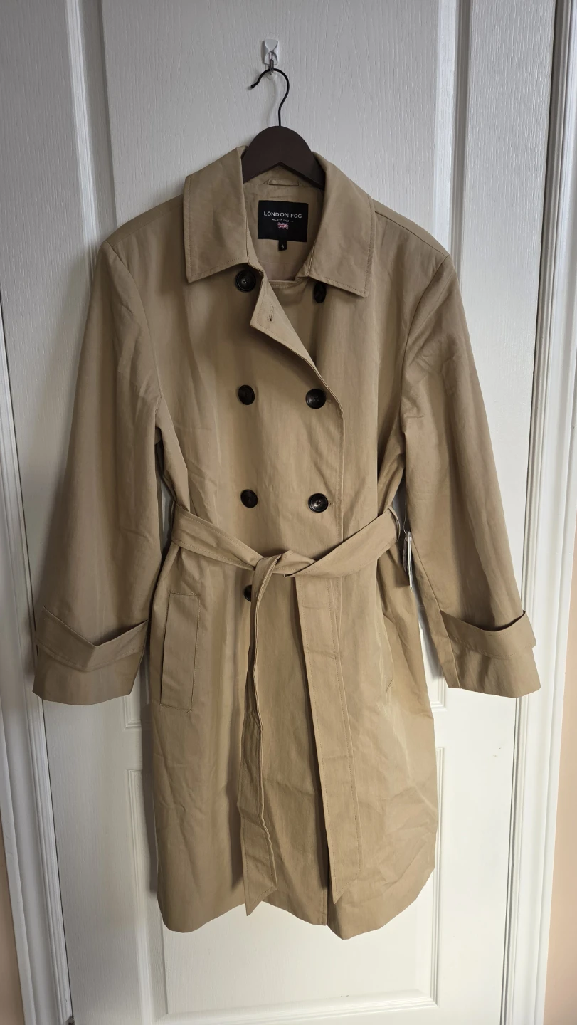 Women's Fog Trench Coat Oatmilk Size Large, $60 obo
