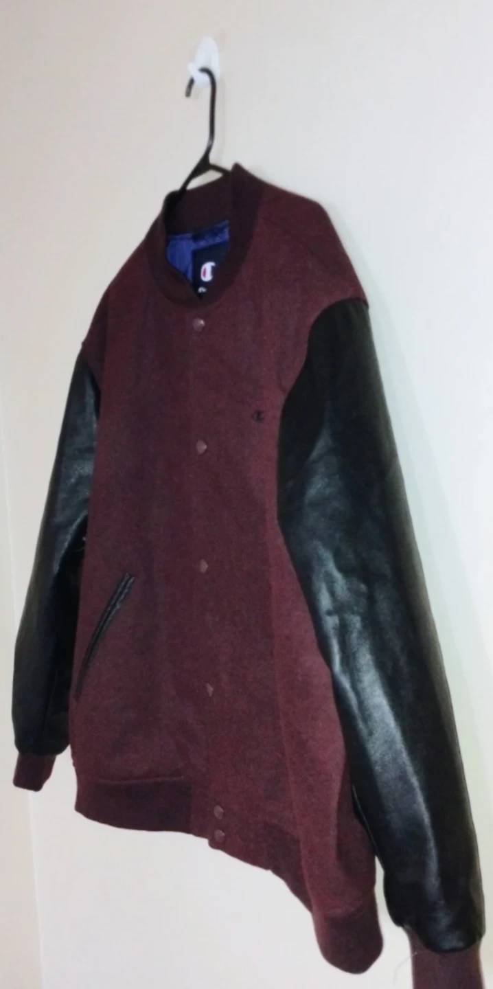 Champion Varsity Bomber Jacket - Burgundy and Black - photo 2