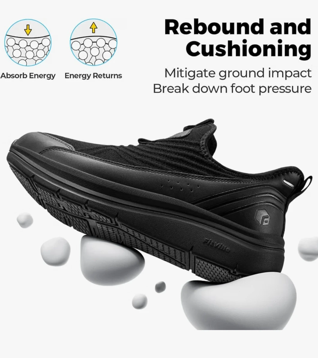 👟 FitVille Step Ease V1 Men’s Walking Shoes – Black - photo 5