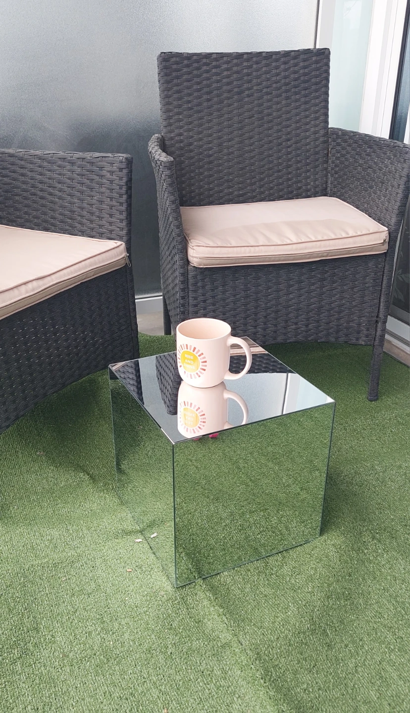 Mirrored Cube Side Table - photo 3