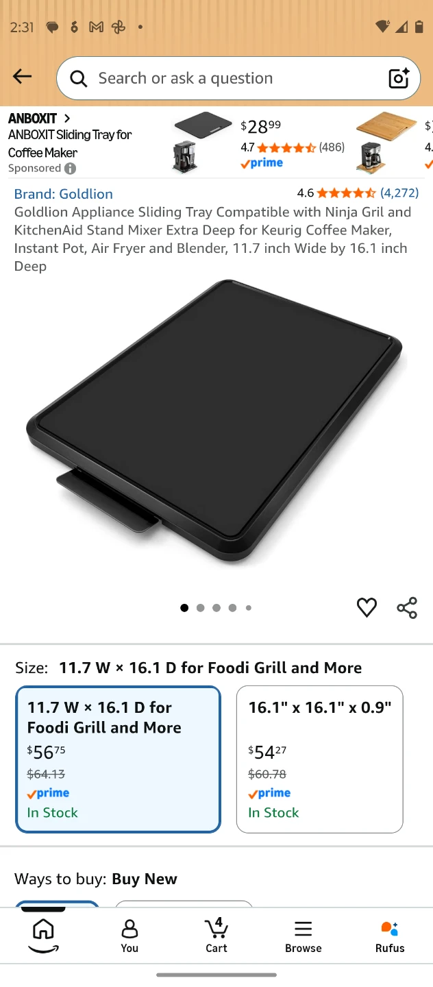 Small kitchen appliance sliding tray - photo 3