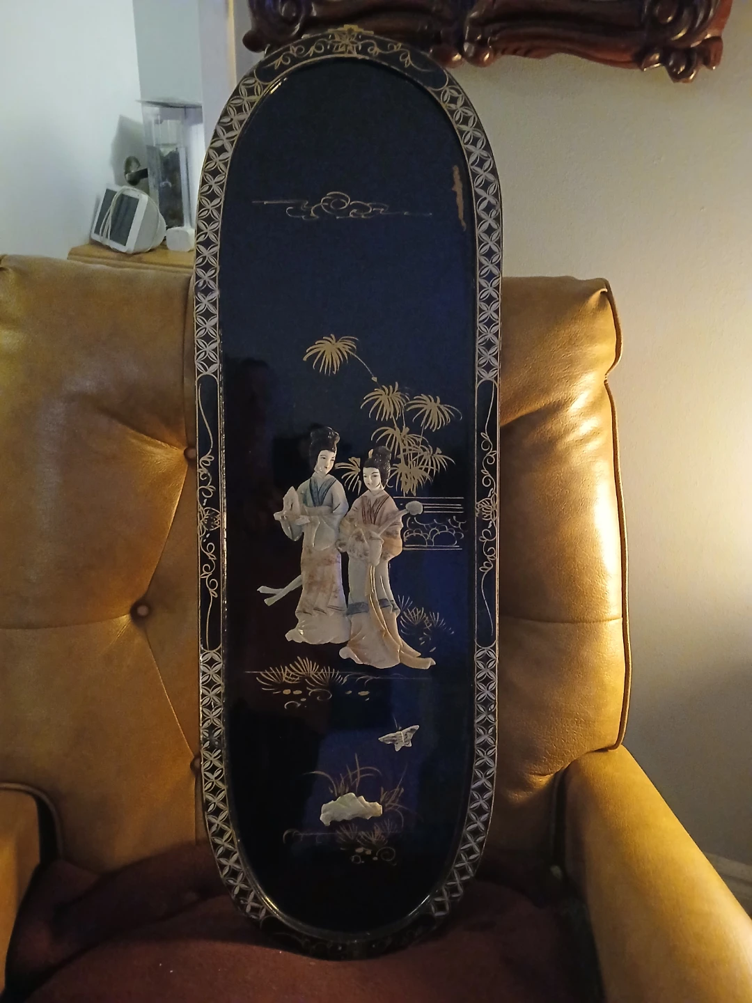 Chinese Chinoiserie Geisha Girls .Mother of Pearl - photo 2