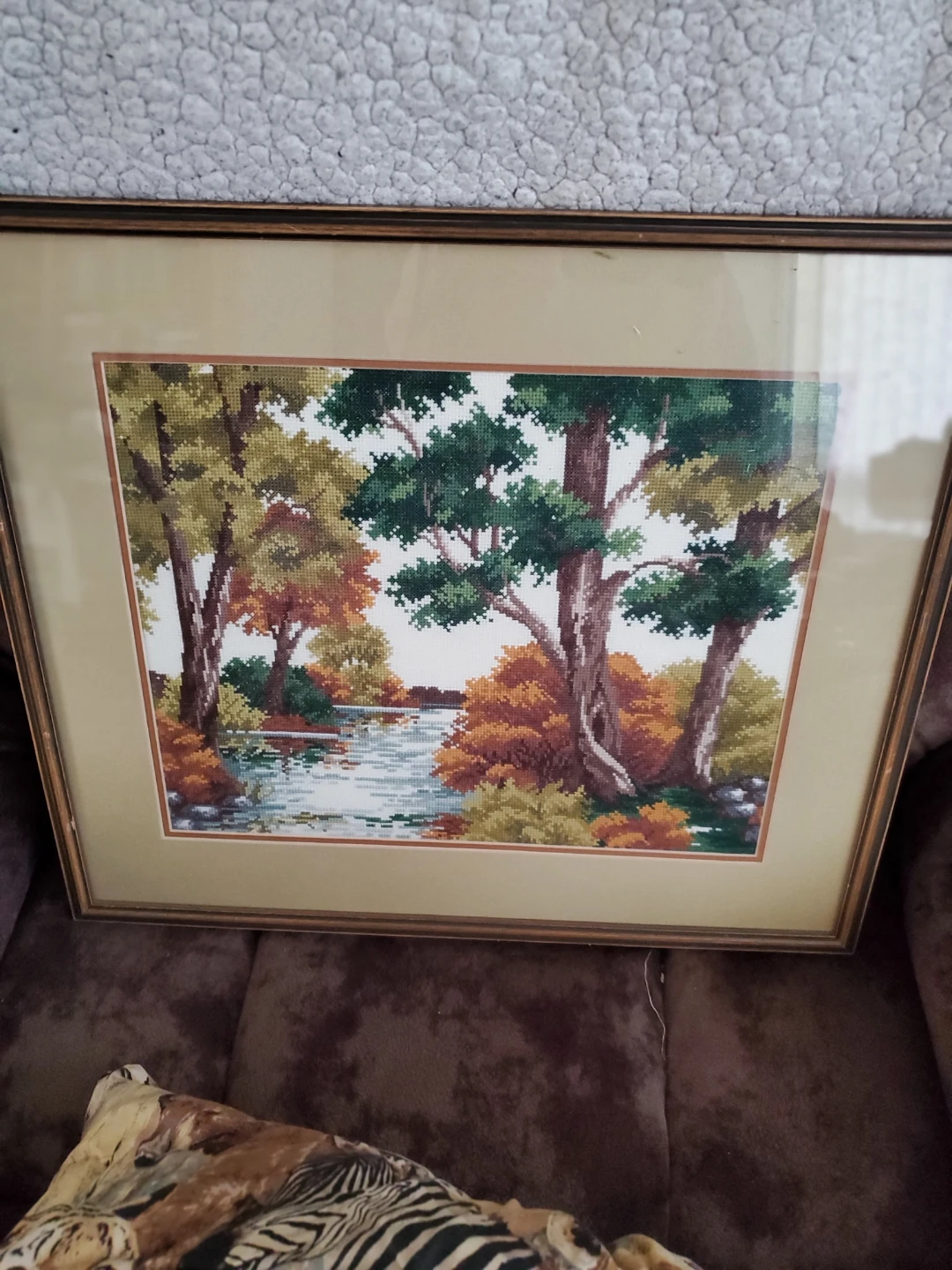 Framed Forest Landscape Cross-Stitch - photo 4
