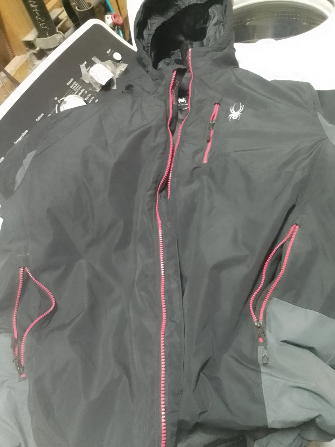 Spyder Hooded Jacket - Black and Grey