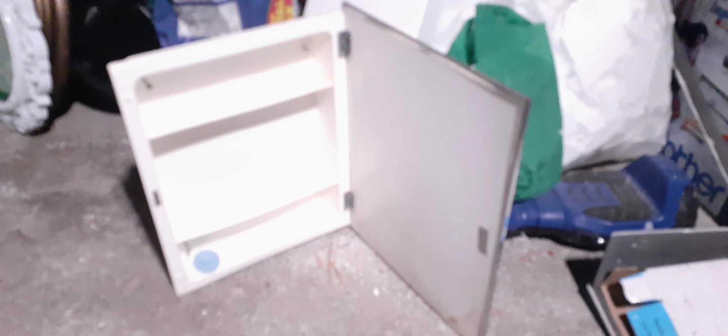 White Bathroom Medicine Cabinet with Mirror - photo 2