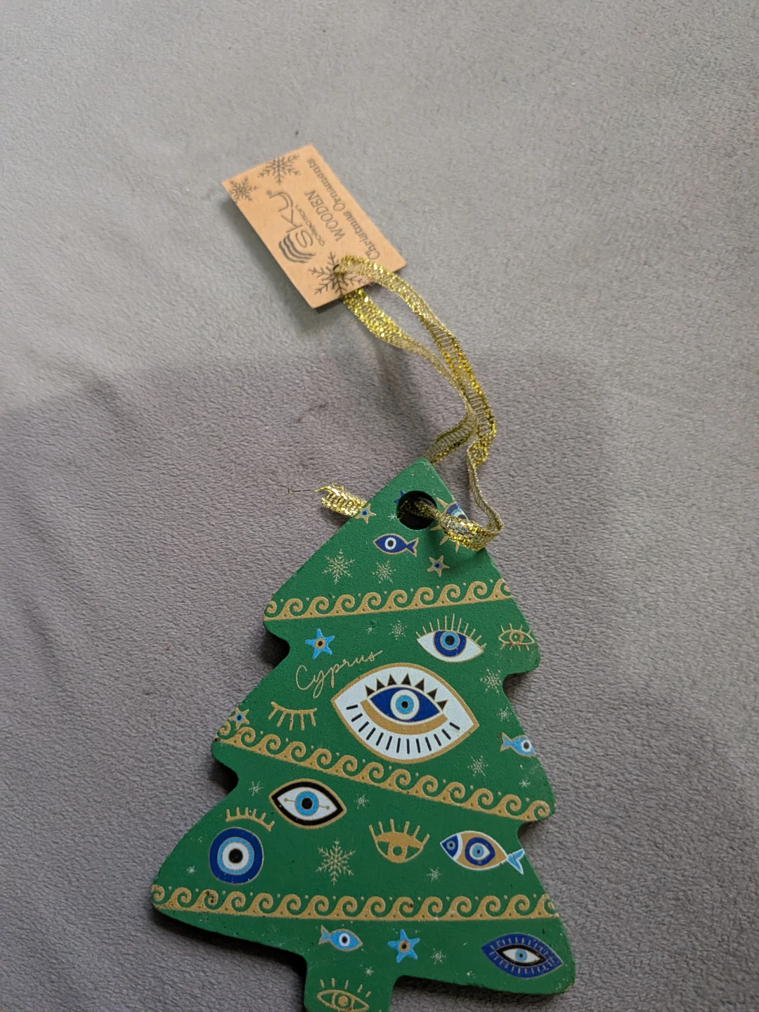Cyprus Wooden Christmas Tree Ornament - photo 2