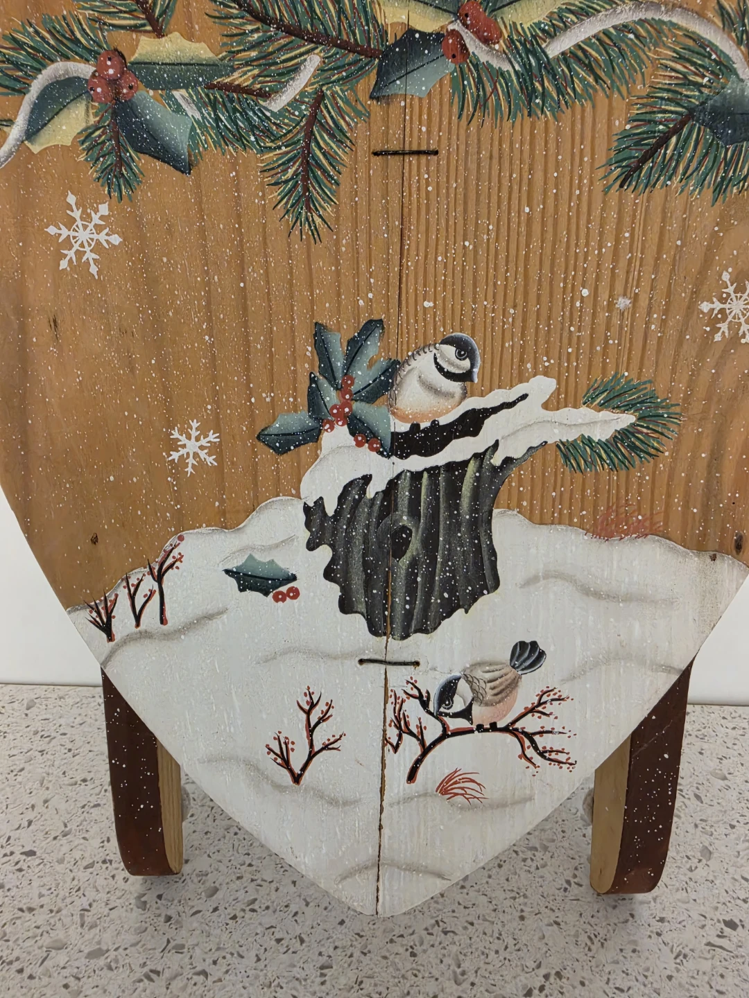 Holiday Wooden Sled Painted Welcome Sign Decoration - photo 3