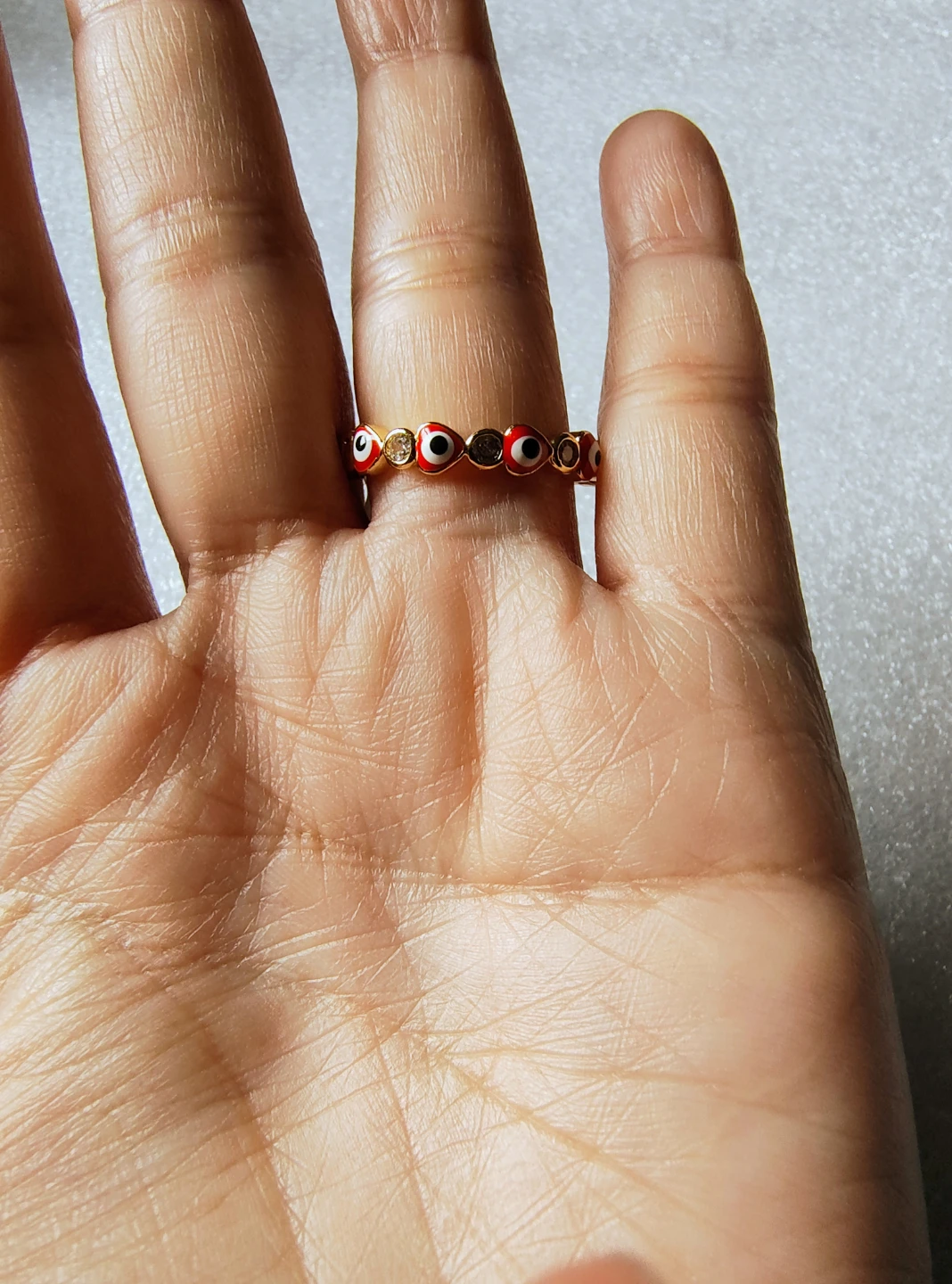 Gold-filled Evil Eye Ring Size 10