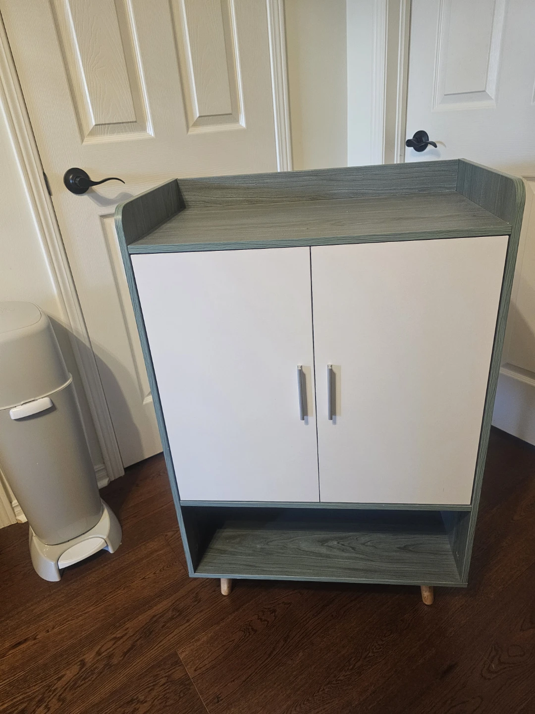 Two-Tone Storage Cabinet with Shelves