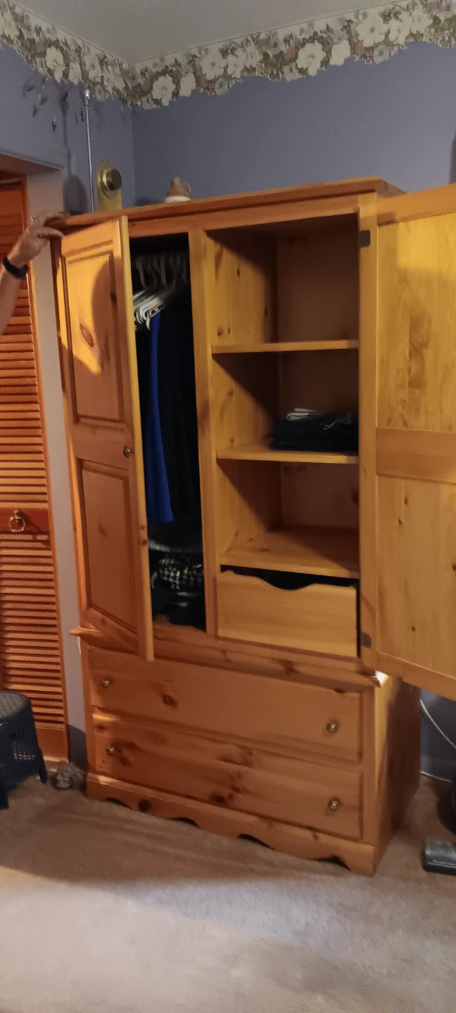 Solid Wood Armoire with Drawers - photo 2
