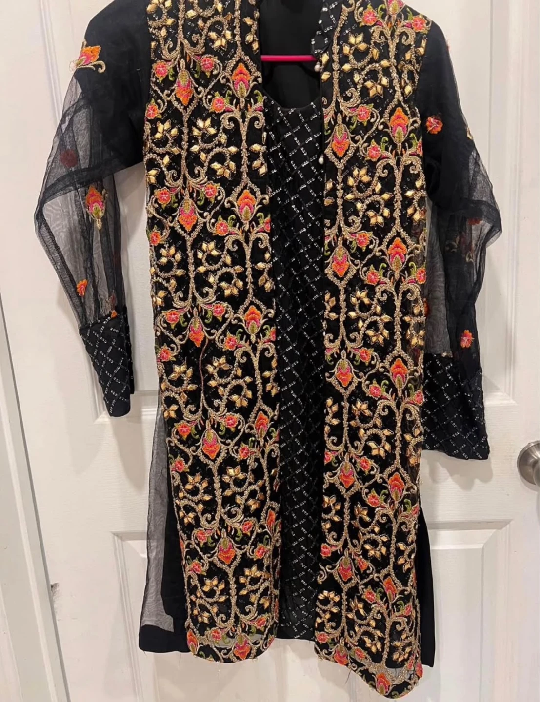 Black Embroidered Ethnic Long Tunic