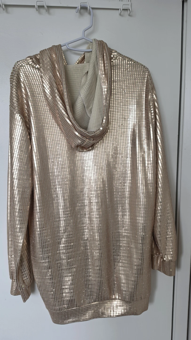 Satina Rose Gold Sequin Hoodie - photo 3