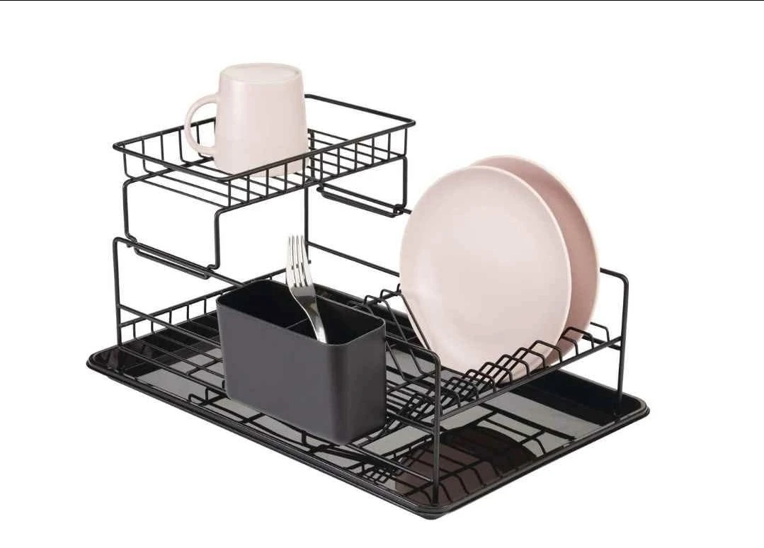 Brand New 2-Tier Dish Drying/Draining Rack with Cutlery Holder - photo 2