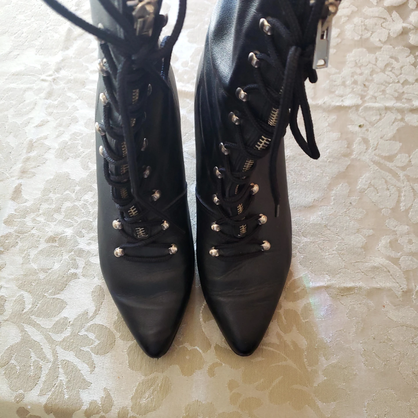 Black Lace-Up Ankle Boots - photo 2