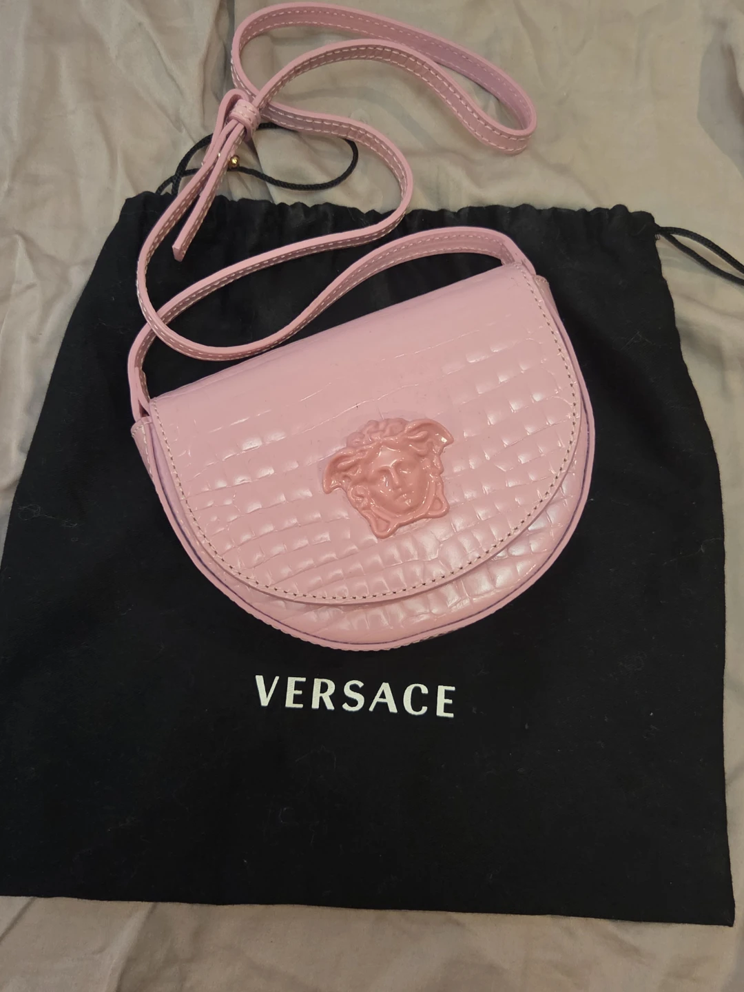Versace La Medusa Mini Pink Crossbody Bag