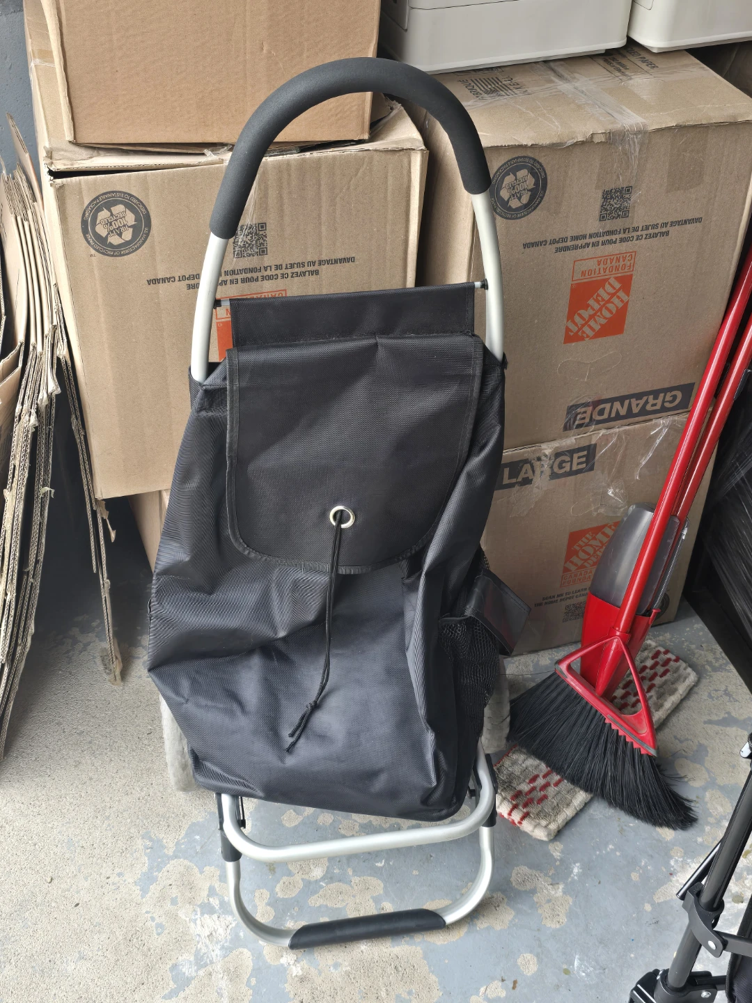 Black Rolling Shopping Cart