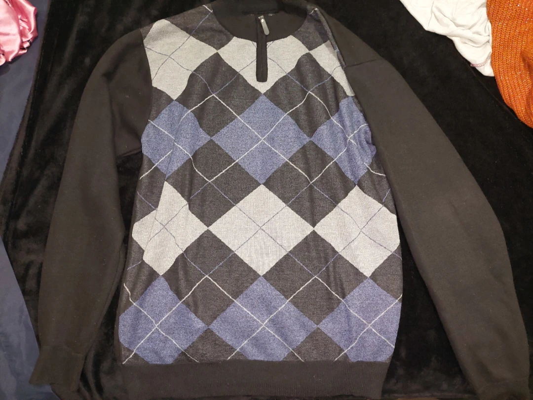 Argyle Quarter-Zip Sweater