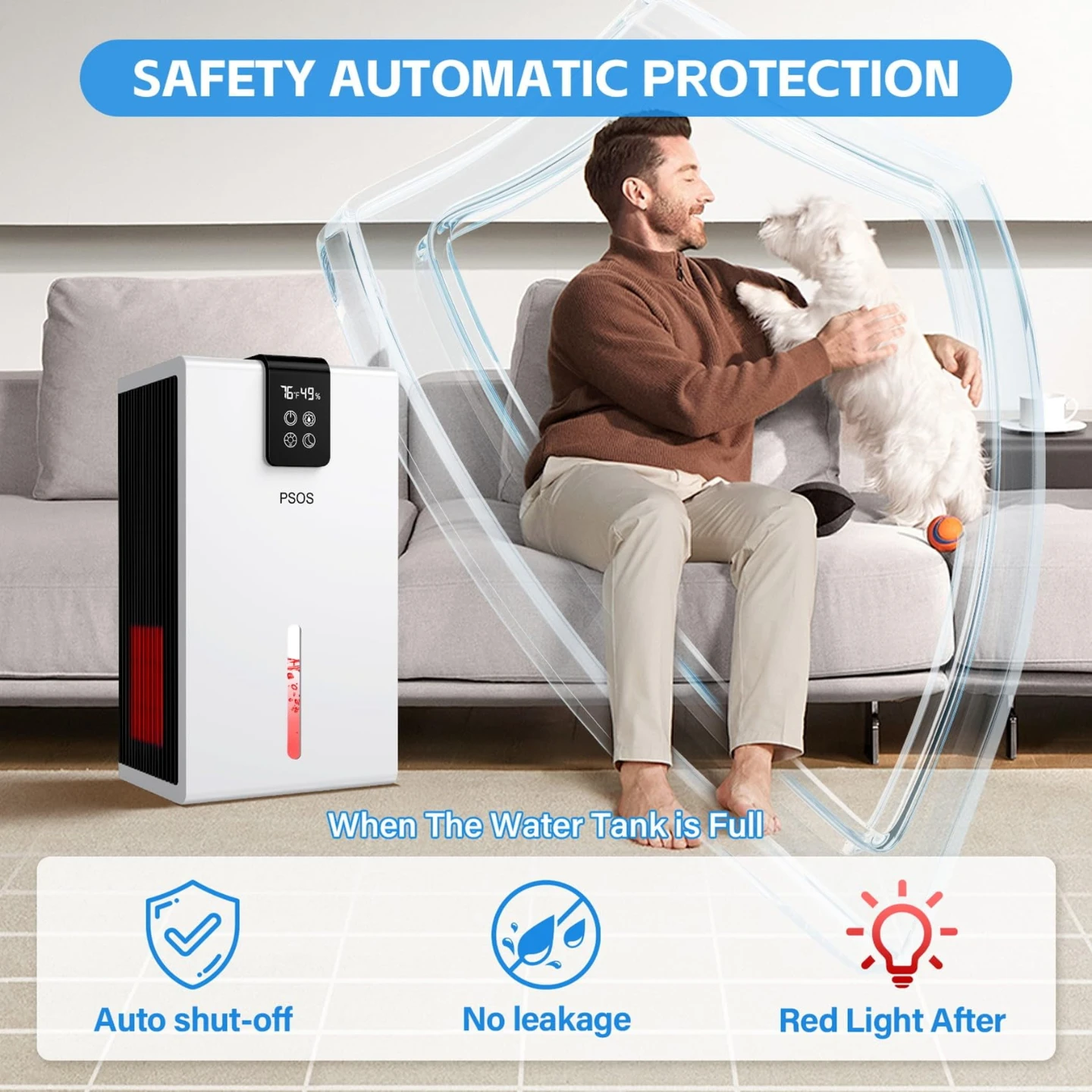 Brand new-PSOS Dehumidifier with Colorful Night Light - photo 4