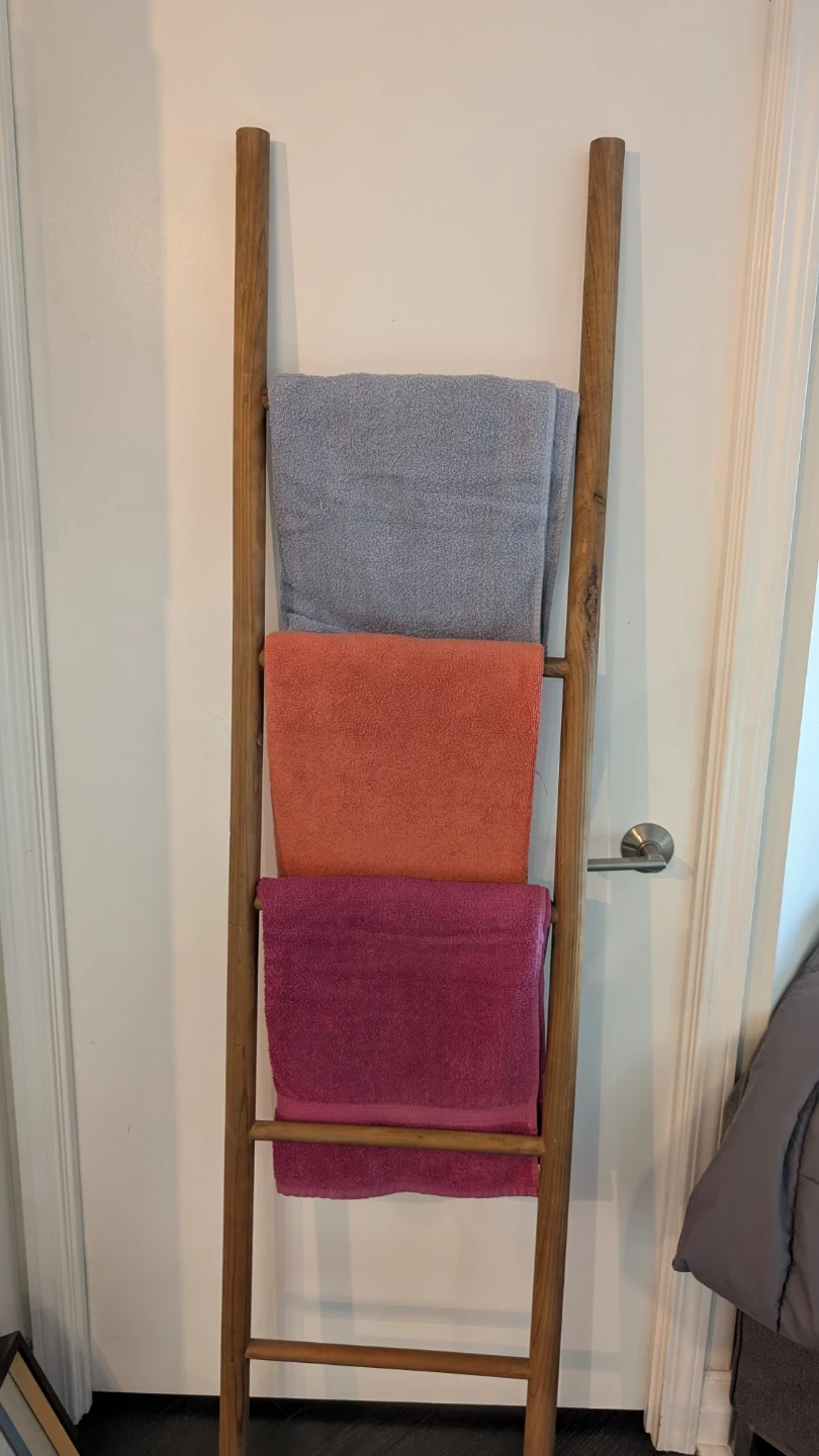 Rustic 5-Tier Wooden Blanket Ladder - photo 2