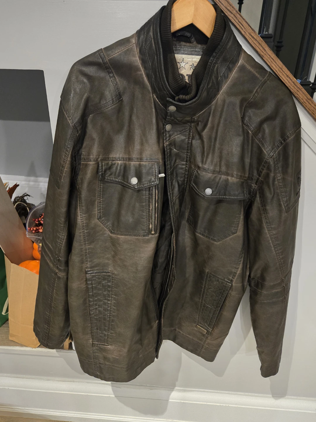 Bench Faux Leather Bomber Jacket