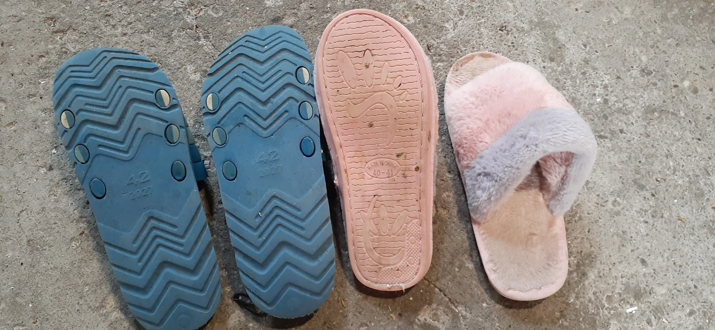 Two Pairs of Slippers - Kauai Blue and Pink Faux Fur - photo 3