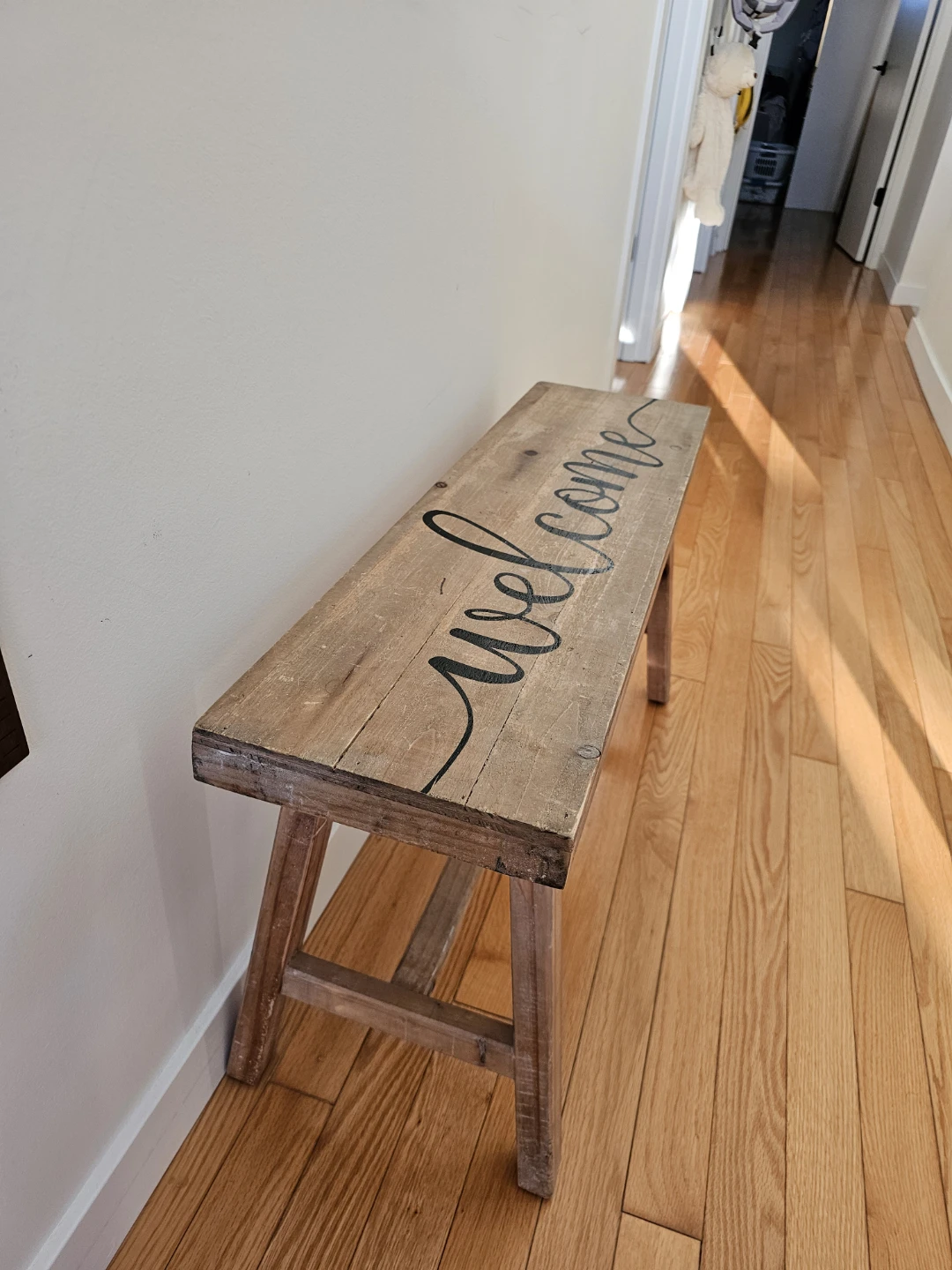 Rustic Wood Welcome Bench - photo 3