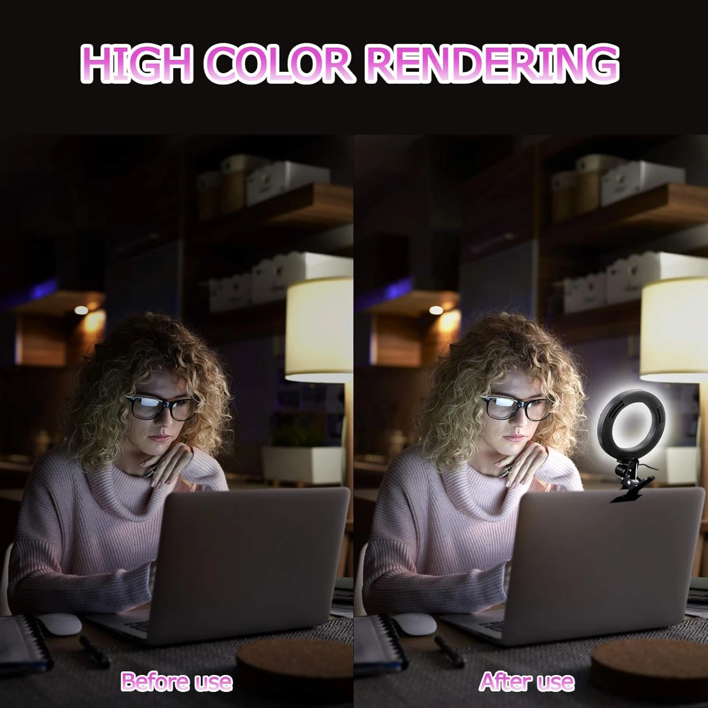 Video Conference Lighting,Small Ring Light for LaptopComputer - photo 5