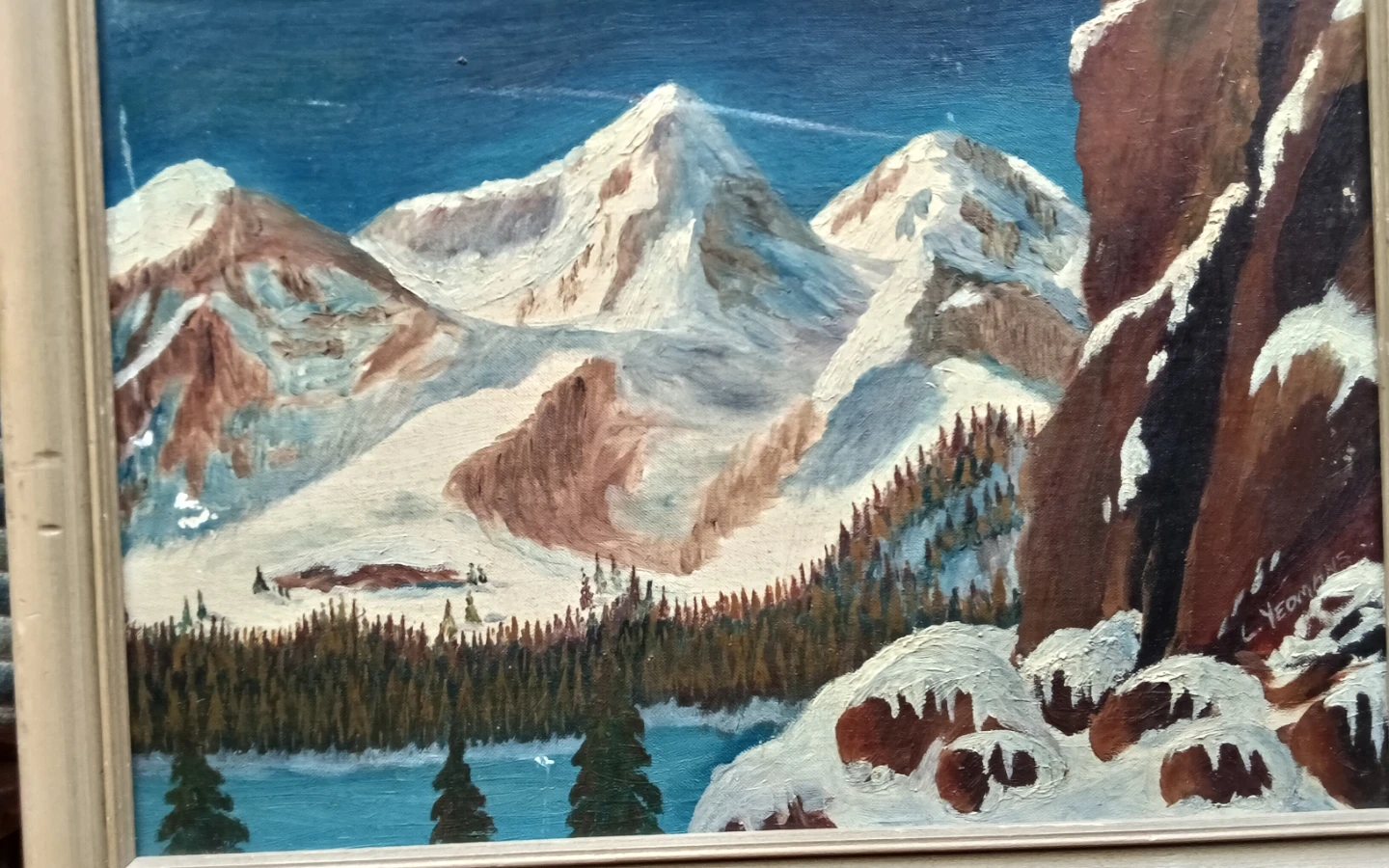 L. Yeomans Mountain Landscape Oil Painting - photo 2