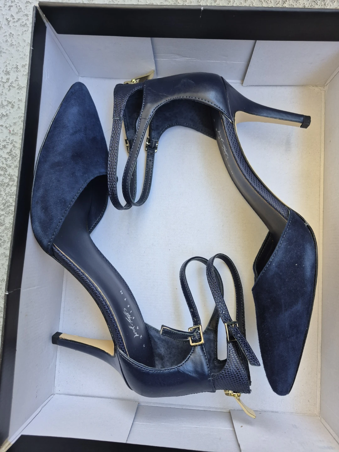 Lord & Taylor 424 Fifth Navy Suede Heels - photo 3