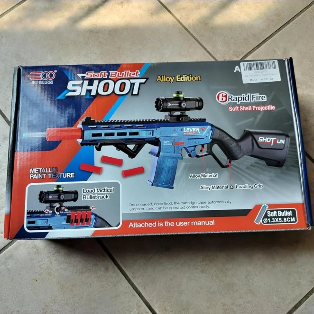 BIU BLASTER lever action shell ejecting soft bullet blaster.
