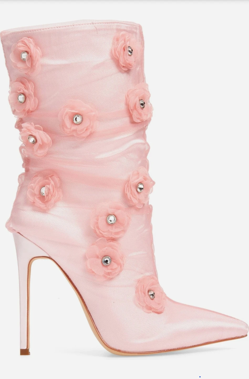 Azalea Wang Pink Floral Embellished Boots