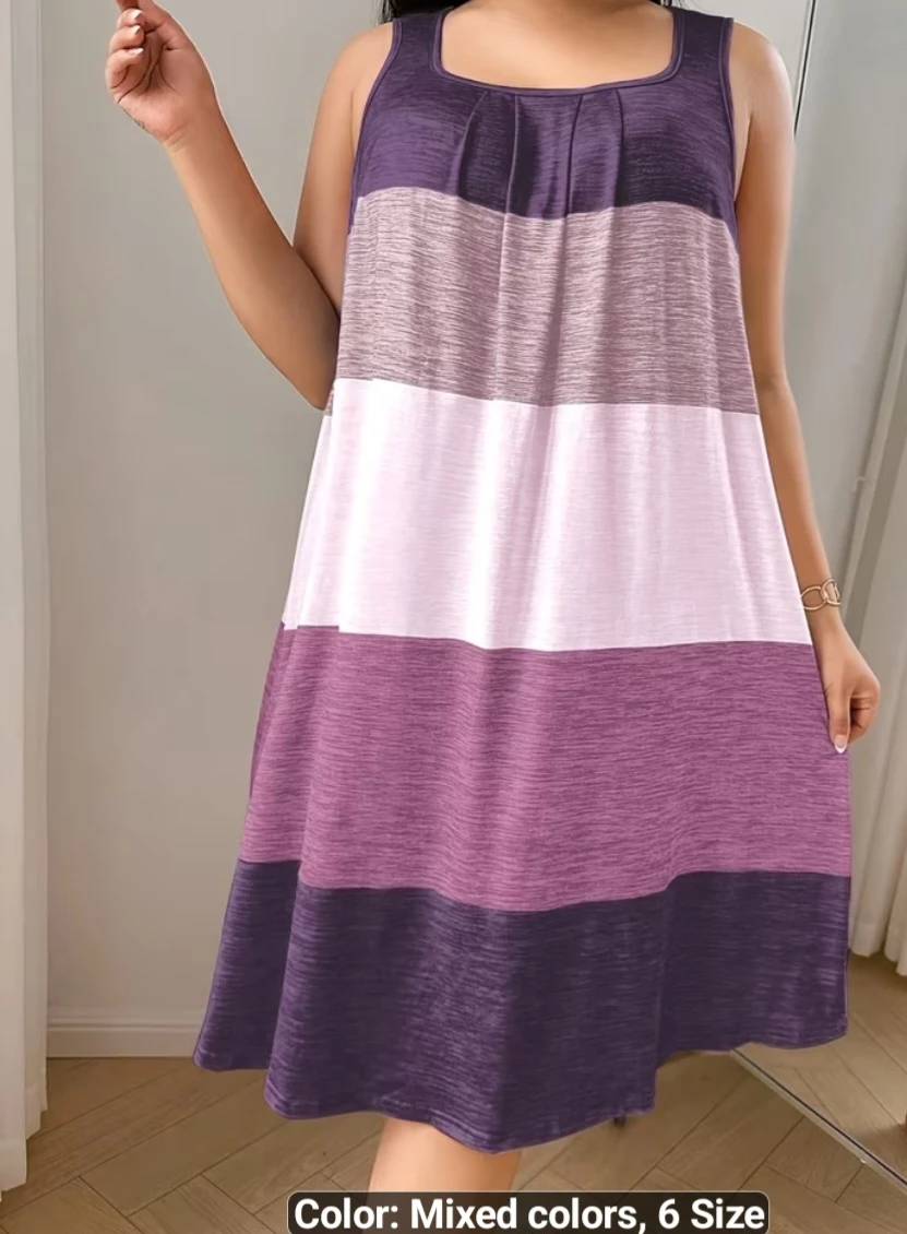 Purple striped tank dress - photo 2