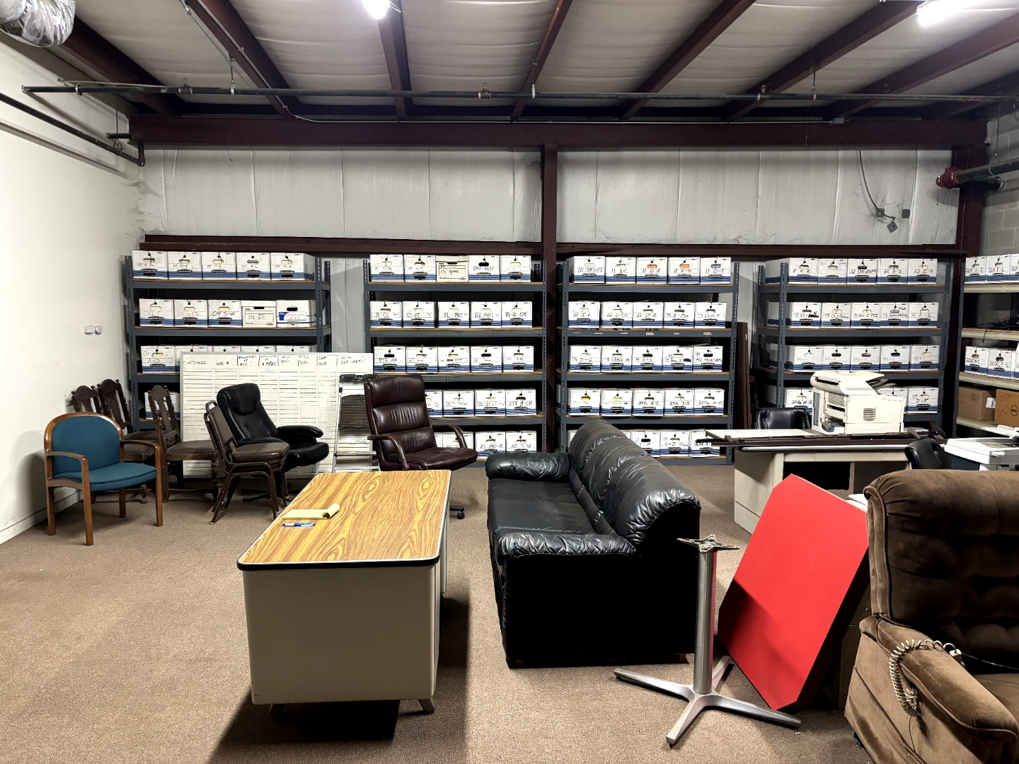 Black leather office sofa - photo 4