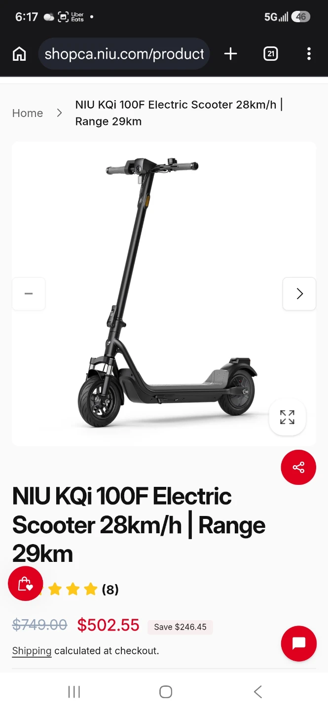 NIU KQi 100F Electric Scooter 28km/h | Range 29km × 1 Gray - photo 3
