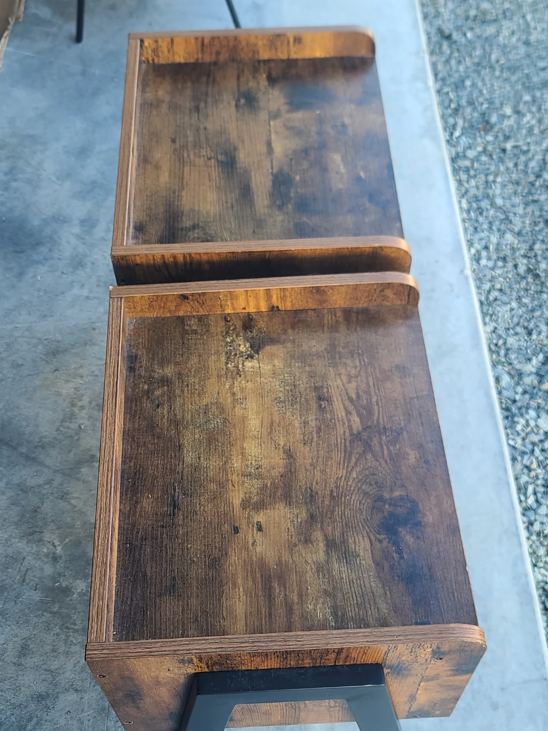 Set of two rustic industrial nightstands - photo 4