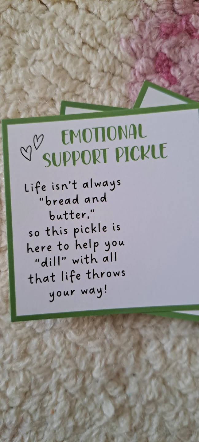 Emotional Support Pickle with Message Card - photo 2