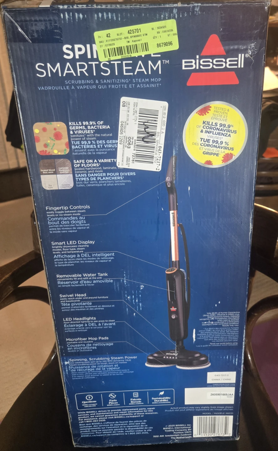 BISSELL SpinWave SmartSteam Scrubbing & Sanitizing Steam Mop. - photo 3